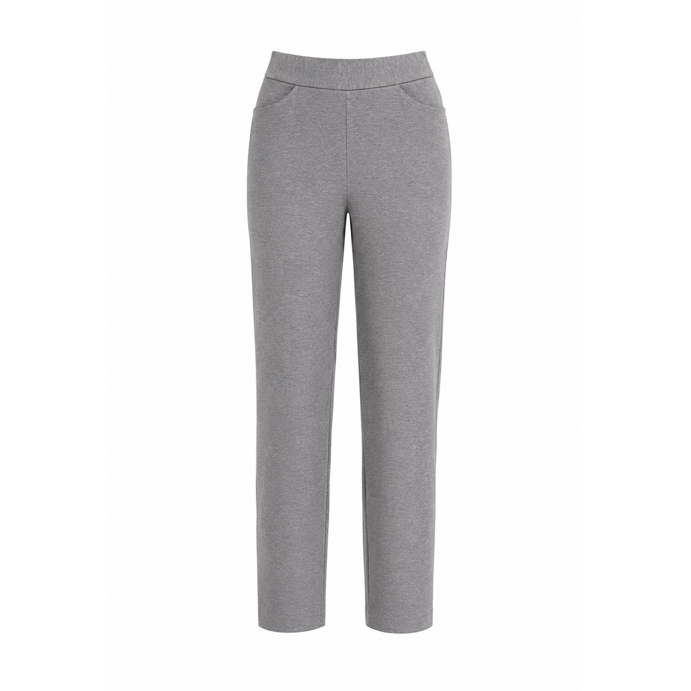 J.Jill Gray Ponte Slim Leg Pull On Pants Womens Medium Heathered Knit Trouser